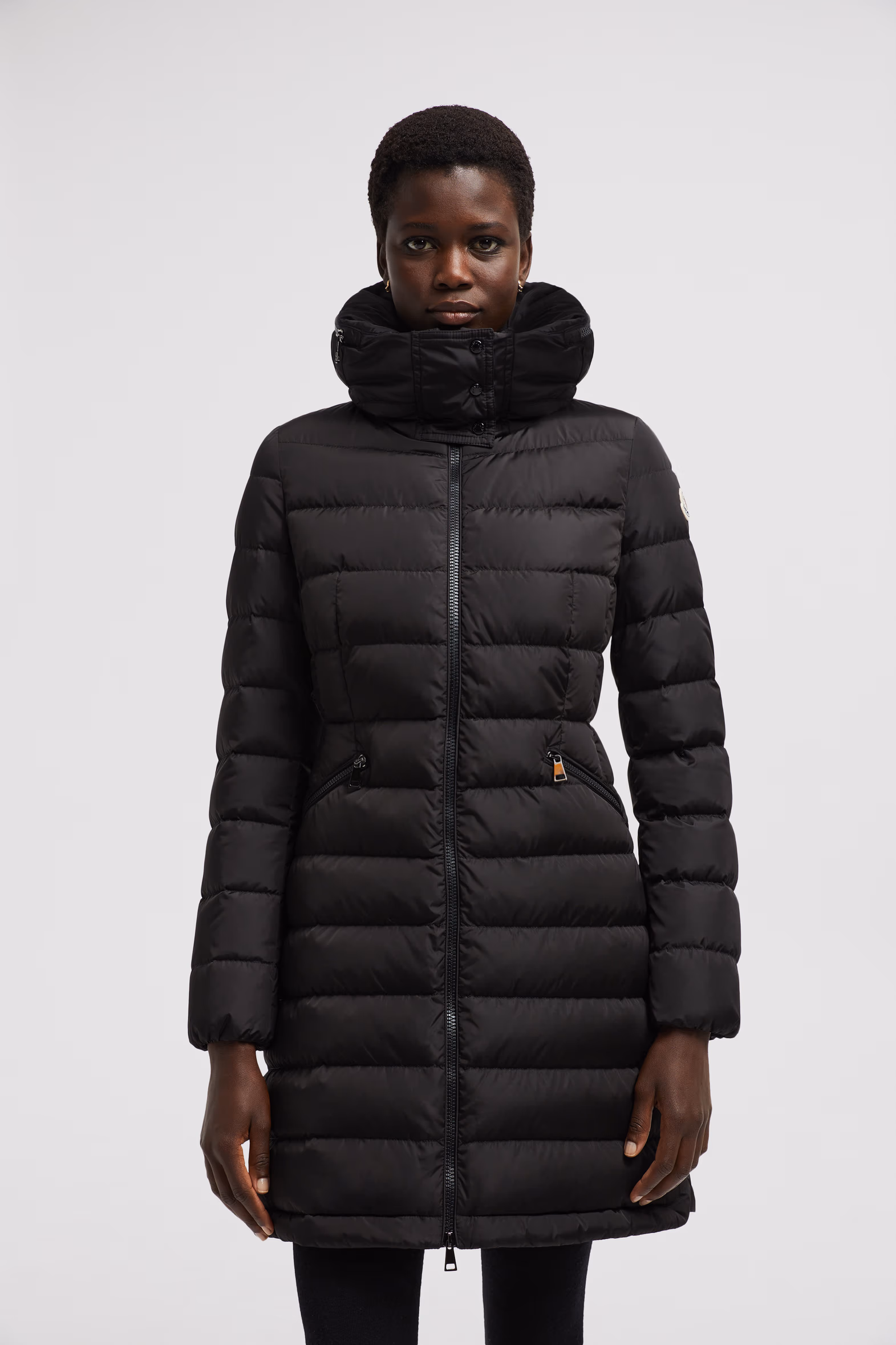 Flammette Long Down Jacket Women Black Moncler 8